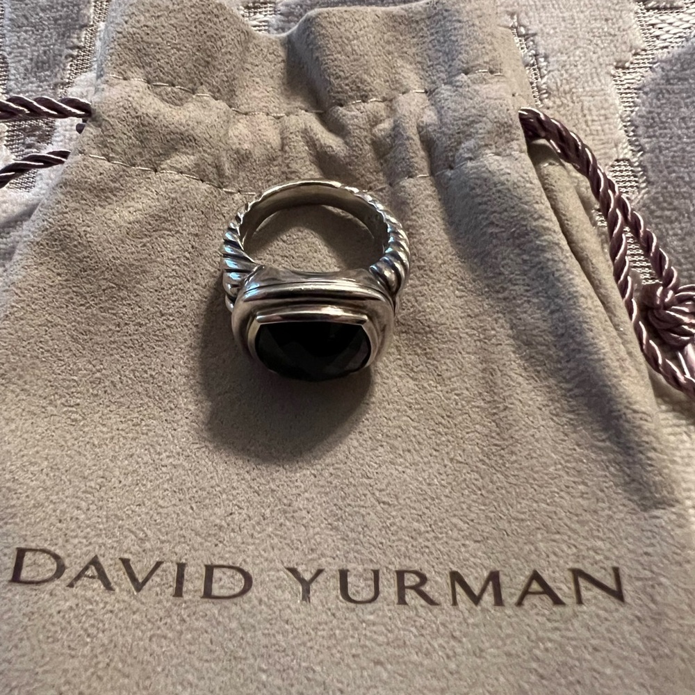 David Yurman Sterling Silver 11mm Black Albion Ring - Picture 5 of 7